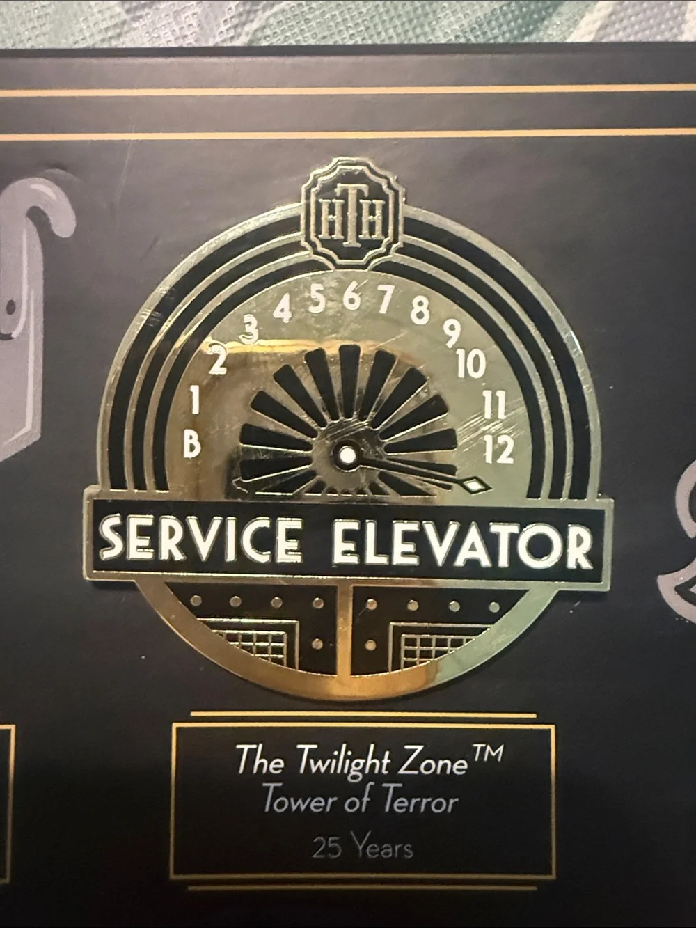 The Twilight Zone Tower of Terror Service Elevator Wall Plaque - Black & Gold